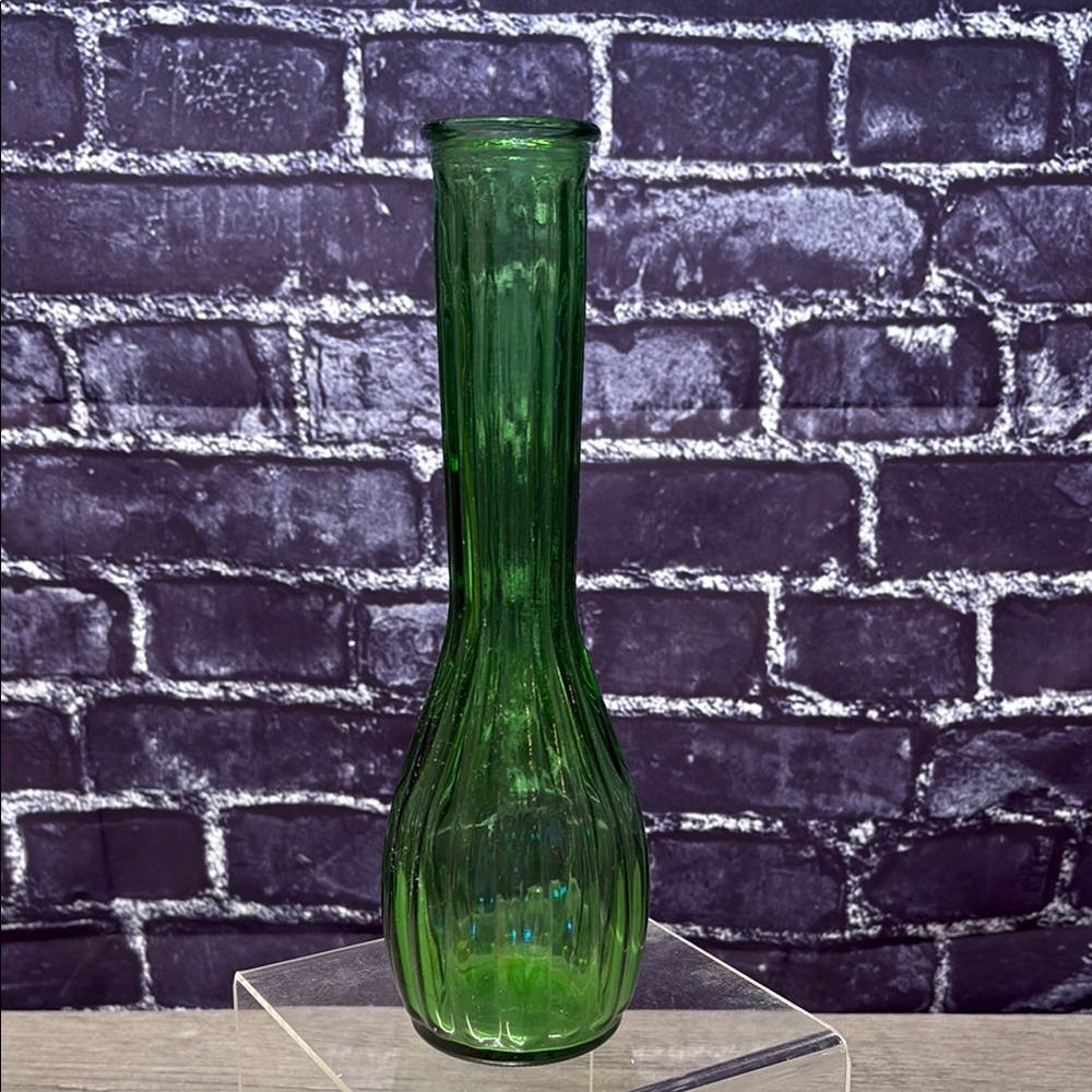 Vintage Green Glass Vase